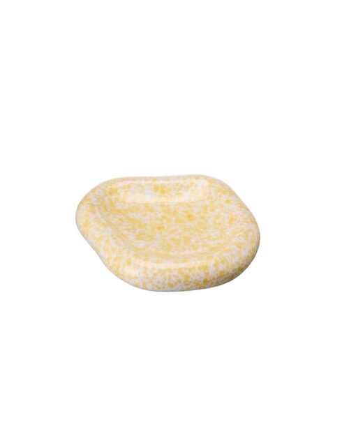 Doris Fat – Stengods 37x34x7 cm i Vit/Gul, Ø26 cm