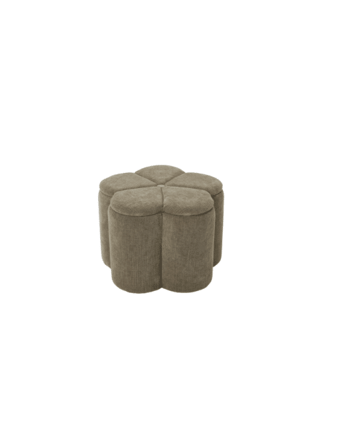 BELLIS Sittpuff med Förvaring Beige Ø60 cm